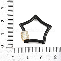 Moschettone a vite con micro pavé di zirconi cubici trasparenti in ottone a stella&nbsp;KK-B167-01C-G