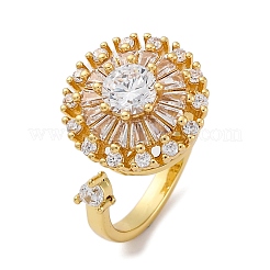 Drehbare offene Manschettenringe mit Sonnenblumenmotiv für Damen&nbsp;RJEW-C118-10G