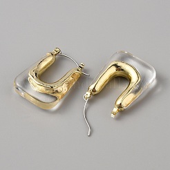 Aretes de aro rectangulares acrílicos&nbsp;EJEW-WH0012-039A