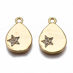 Pendentifs en laiton zircon cubique transparent&nbsp;KK-Q277-042-NF