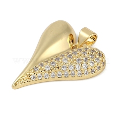 Pendenti in zirconi cubici trasparenti in micro pavè di ottone&nbsp;KK-S392-02G