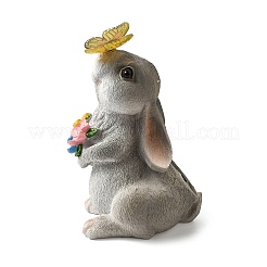 Harzhase mit Schmetterling und Blumen&nbsp;DJEW-G051-02