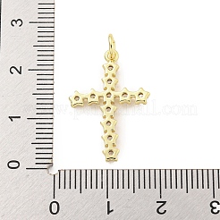Ciondoli in ottone con placcatura a cremagliera con micro pavé di zirconi chiari&nbsp;KK-Q814-09G