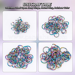 160 Stück 4 Stil 304 Edelstahl offene Biegeringe für Chainmaille Weben&nbsp;STAS-UN0044-89