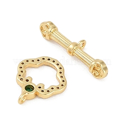 Fermagli a ginocchiera in zircone chiaro micro pavè di ottone&nbsp;KK-K391-15G