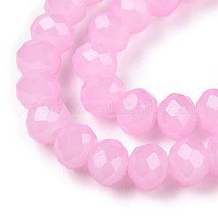 Perles de verre imitation jade cuites au four&nbsp;X-DGLA-A034-J4MM-A44