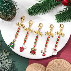 Décorations de pendentif en alliage d'émail sur le thème de noël&nbsp;HJEW-MZ00058