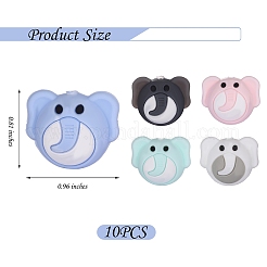 10 pz 5 stili di perline di silicone a forma di elefante&nbsp;JX698A