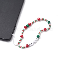 Correas de móvil con cuentas de vidrio de navidad&nbsp;HJEW-TA00009