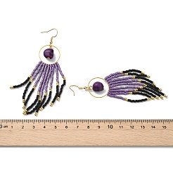 Boucles d'oreilles à pompons en verre pour femmes&nbsp;EJEW-MZ00798-02