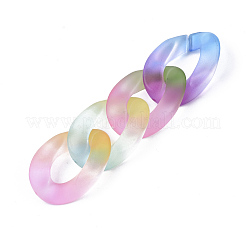 Anelli di collegamento in acrilico trasparente bicolore verniciato a spruzzo&nbsp;X-OACR-S036-001B-N