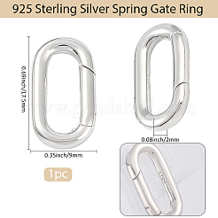 1 anillo de resorte de plata de ley chapado en rodio antideslustre con 925 cierres.&nbsp;STER-BBC0008-50B