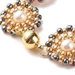 Bracelet lien fleur perle coquillage&nbsp;BJEW-JB08084-04