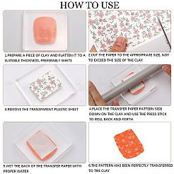 20 Blatt 4 Stil Blumenmuster Keramik Ton Wassertransferpapier&nbsp;DIY-CP0010-36B