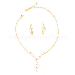 Set di collane con ciondolo in ottone e cristallo e strass e orecchini a bottone&nbsp;FS-WGACD3B-01