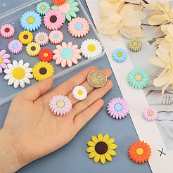 28 Stück 28 Stile Sonnenblumen-Gänseblümchen-Silikonperlen&nbsp;SIL-CA0003-13