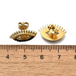 Orecchini a bottone in acciaio inossidabile 304&nbsp;EJEW-F361-13G