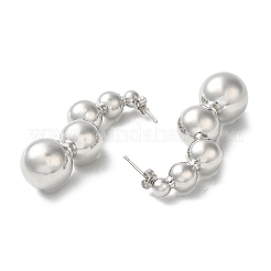 Orecchini pendenti con sfera rotonda in ottone placcato a cremagliera&nbsp;EJEW-Q786-04P
