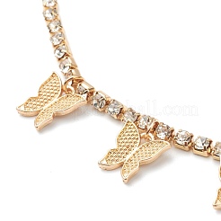 Collane con catena a tazza di strass in lega&nbsp;NJEW-H217-01LG