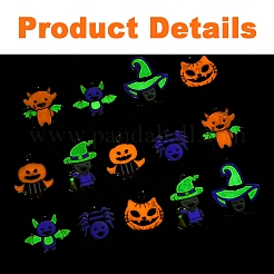 14 stücke 7 arten halloween thema rack überzug leucht legierung emaille anhänger&nbsp;ENAM-FS0002-10G