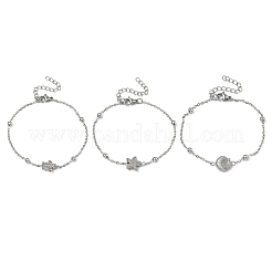 Braccialetti a maglie in acciaio inossidabile 304 con tema vita marina&nbsp;BJEW-F534-02P