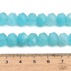 Rangs de perles de jade blanc naturel teintées et facettées&nbsp;GG-CBAE966-01B-M