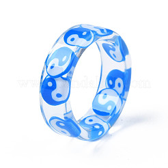 Yin-Yang-Fingerring aus transparentem Harz für Frauen&nbsp;RJEW-T022-032
