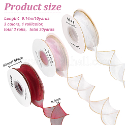 3 Rolle Organzabänder in 3 Farben&nbsp;SRIB-FG0001-15