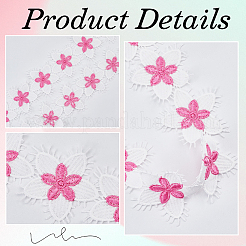 Nastro con finiture in pizzo per ciglia in poliestere a fiori&nbsp;OCOR-WH20003-03B-01