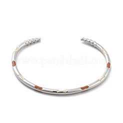 Bracelets manchette ouverts en laiton pour femmes&nbsp;BJEW-G736-12P-02