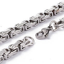 Collane a catena bizantina in acciaio inossidabile 201 anti-ossidazione&nbsp;LS-NJEW-I248-03A-P