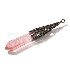 Grands pendentifs pointus en verre de quartz cerise&nbsp;LS-G-P560-02R-07