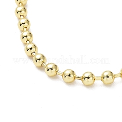 Collares de cadena de bolas de latón chapado en estante para mujer&nbsp;NJEW-G102-01C-G