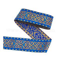 7 m langes Polyester-Jacquard-Blumenband im Ethno-Stil&nbsp;OCOR-WH0086-70