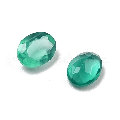 Facettierte natürliche grüne Onyx Achat (gefärbt und erhitzt) Cabochons&nbsp;G-I295-05C-16B-04
