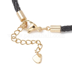 Fabrication de bracelets en cuir tressé rond de 3 mm&nbsp;AJEW-JB01542-01