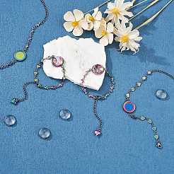 Kit para hacer pulseras de eslabones de cúpula en blanco de color arcoíris diy&nbsp;DIY-SZ0009-08