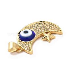 Placage de crémaillère en laiton micro pavé pendentifs en zircone cubique claire&nbsp;LAMP-A153-01G-07