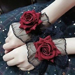 Spitzen-Handgelenksmanschetten; Lolita-Handmanschette der Dark Series&nbsp;PW-WGC86E6-01