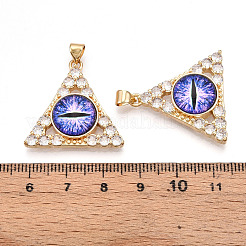 Pendentifs en laiton micro pavé de zircones cubiques transparentes pour femmes&nbsp;KK-T070-90A-01