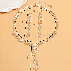 Luxus-Legierung hohle geometrische lange Quaste Ohrringe & Halsketten Sets für Frauen&nbsp;TX4932