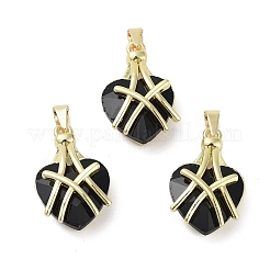 Vrais pendentifs en verre en laiton plaqué 18k or véritable&nbsp;KK-R161-01G
