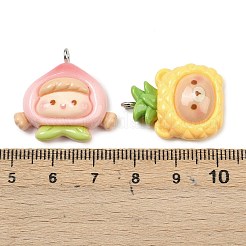 Pendentifs en résine opaque sur le thème des fruits&nbsp;RESI-Z047-02P