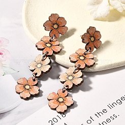 Orecchini pendenti a forma di fiore in acciaio inossidabile 304&nbsp;EJEW-M074-05P