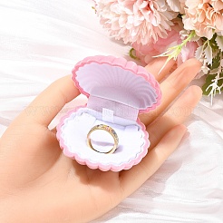 1 Stück muschelförmige Aufbewahrungsbox aus Samt für Schmuck&nbsp;VBOX-YW0001-05A