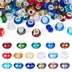 68 Stück 17 Farben transparente europäische Glasperlen&nbsp;GPDL-SW0001-02