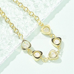 Charm-Armbänder aus Messing mit Mikropflaster und klarem Zirkonia für Damen&nbsp;BJEW-C083-09G