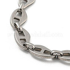 Anlaufgeschützte Gliederkettenarmbänder aus 304er Edelstahl mit Blattmotiv für Männer und Frauen&nbsp;BJEW-D042-15P
