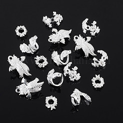 20 pièce 4 styles de capuchons de perles en alliage et de supports de cabochons suspendus&nbsp;FIND-TA0010-07