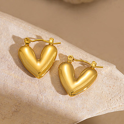 Orecchini a cerchio in acciaio inossidabile 304 a forma di cuore&nbsp;FS-WGB615E-01